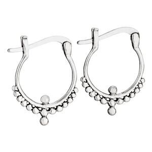 NWT Tiger Mountain Sterling Silver BallRimmed Hinge Hoop Earrings 15mm 5/8 x 3/4